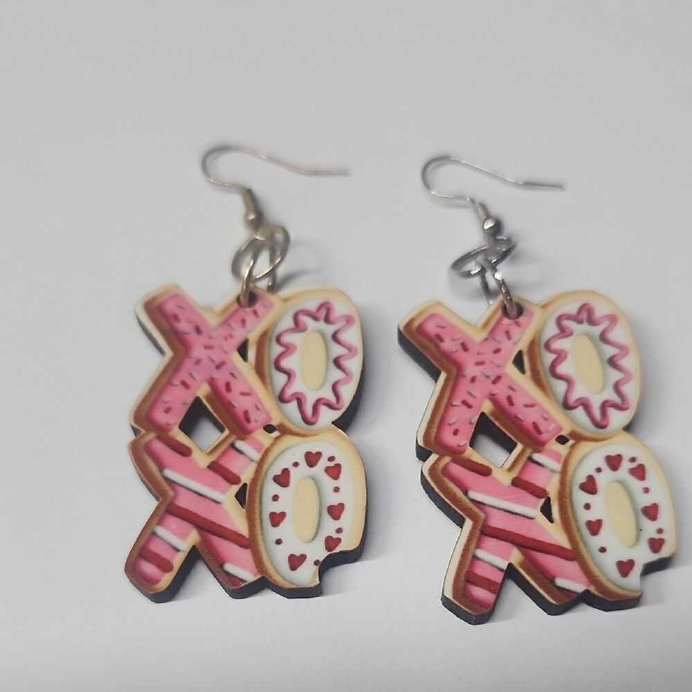 Pink XOXO Earrings with Playful Design and Statement Size cookie